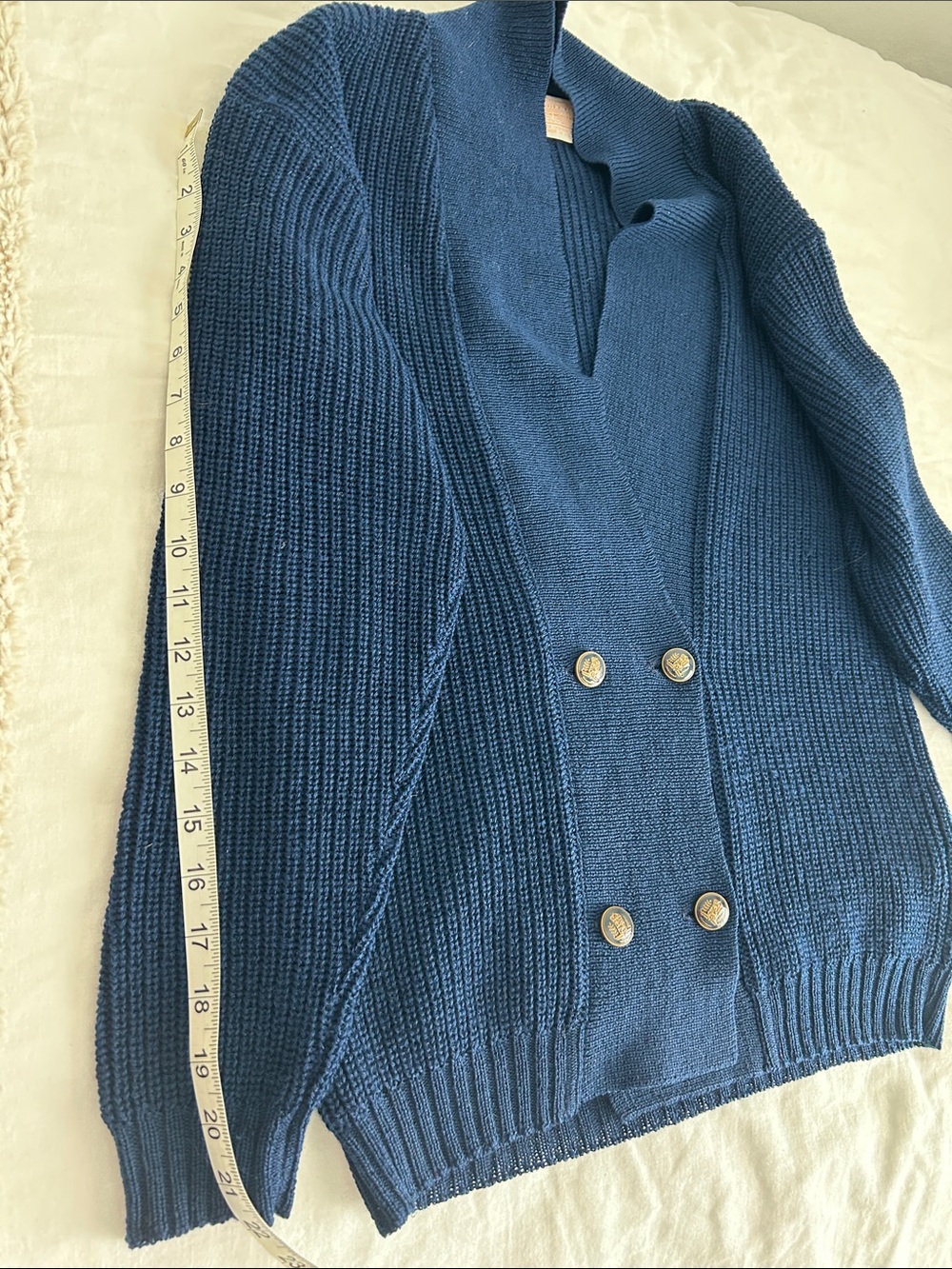 Pendleton Navy Ribbed shawl collar Sweater - Picture 9 of 9
